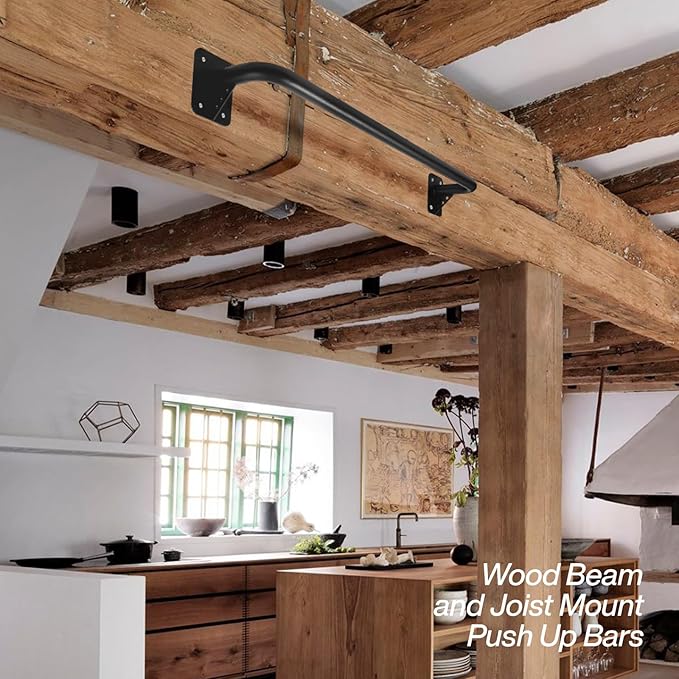 Wall Mounted Doorway Pull Up Bar, Heavy Duty Strength Training Pull-Up Bars for Doorframe, Support Beam or Joist Mount Thick Metal Sturdy Construction Support 500 lbs