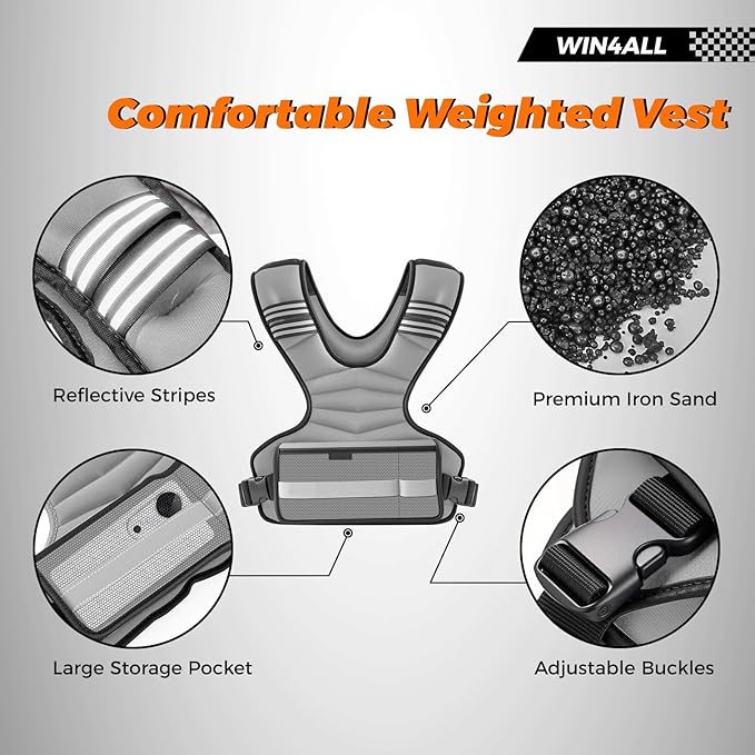 Weighted Vest Woman Adjustable Weights For Walking, 6-12lb/12-18lb, Weighted Vest Woman with 6 Ironsand Weights, Weight Vest For Women/Men, Weight Vest For Walking, Strength Training, Running