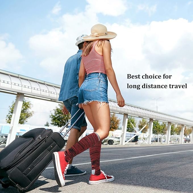 Graduated Compression Socks for Women&Men 20-30mmhg Knee High Socks Travel Hiking Running Stocking