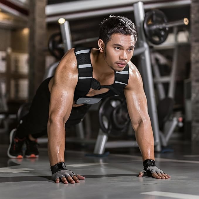 RitFit Weighted Vest, 4lb/8lb/10lb/12lb/15lb/20lb Weight Vest with Reflective Stripes, Weight Vest Adjustable for Women and Men Workout, Strength Training, Running, Fitness, Jogging, Walking