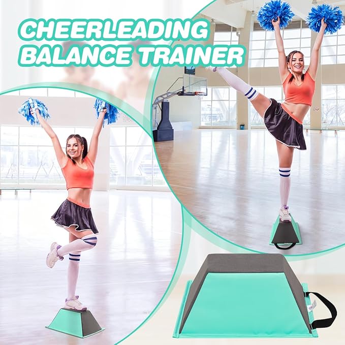 Cheer Stunt Training Stand, PU Non-Slip Stunt Trainer Flyer Stand Cheer for Promotion and Development of Flexibility, Coordination (Green)