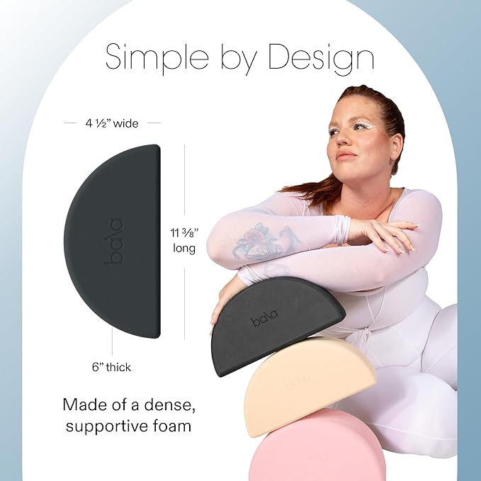 Bala Balance Blocks 2 Pack, Yoga Blocks for Working Out, (Charcoal) - Semi-Circular Yoga Accessories for Stretching & Exercise - Yoga Equipment for Home Workout - Yoga Block Essentials for Women & Men