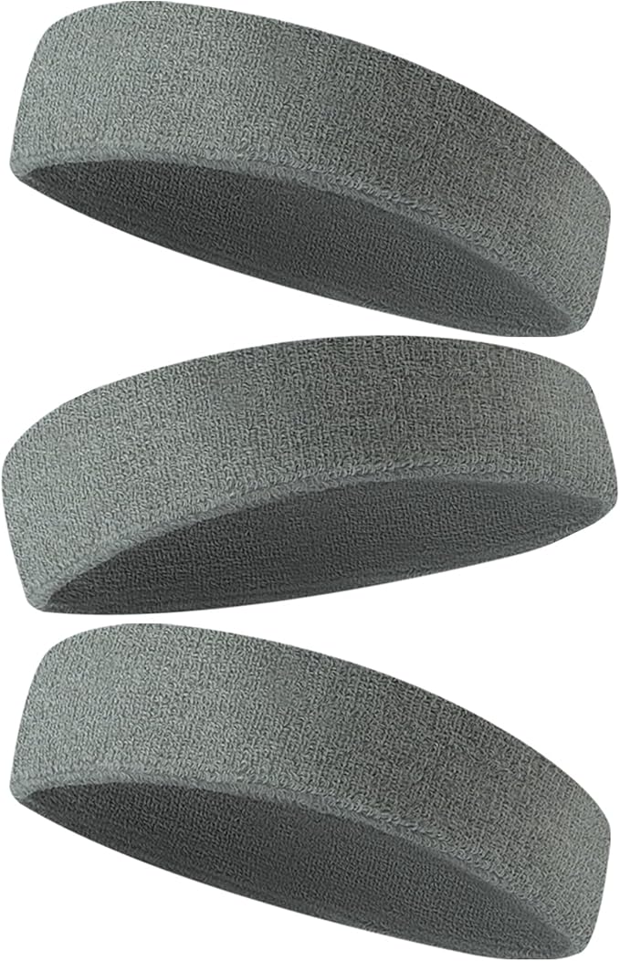 Sweatbands Sports Headband for Men & Women - Terry Cloth Moisture-Wicking Sports Towel Headband for Tennis, Basketball, Running, Gym, and Fitness Working Out