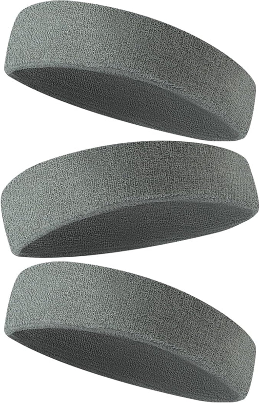 Sweatbands Sports Headband for Men & Women - Terry Cloth Moisture-Wicking Sports Towel Headband for Tennis, Basketball, Running, Gym, and Fitness Working Out