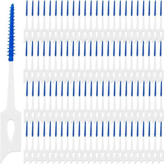 GXXMEI 400PCS Dual-Use Interdental Brushes Soft Silicone Dental Picks Toothpicks Between Teeth Brush, Tooth Flossing Brush for Cleaning Orthodontic Wire Toothbrush Clean Tool
