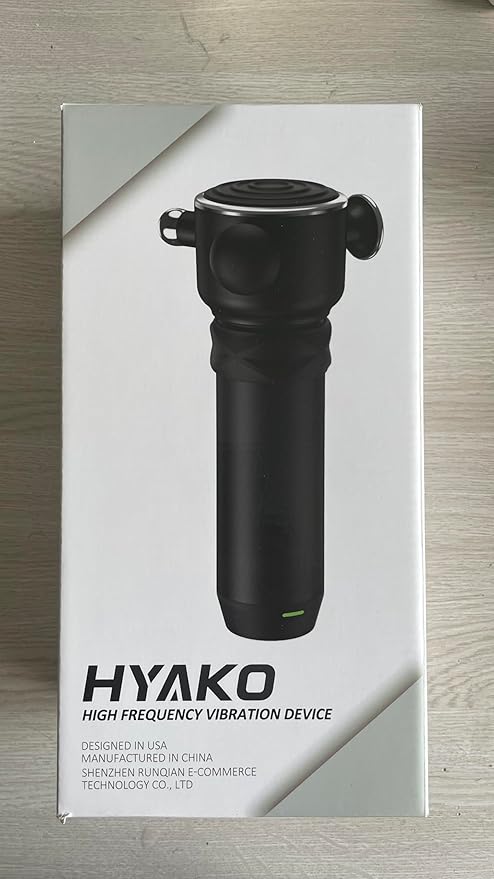 HYAKO R1 Deep Tissue Vibrating Muscle Massager - Therapy Back Massager for All Body Relief - Muscle Pain Relief and Fascial Binding - Trigger Point Therapy Massage Gun - Gifts for him