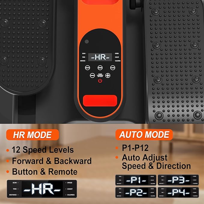 HOTSWEAT Under Desk Elliptical Machine, Ellipse Leg Exerciser as Seen on TV for Seniors, Portable Electric Seated Pedal Exerciser with Remote Control, 12 Speed Levels for Home Office