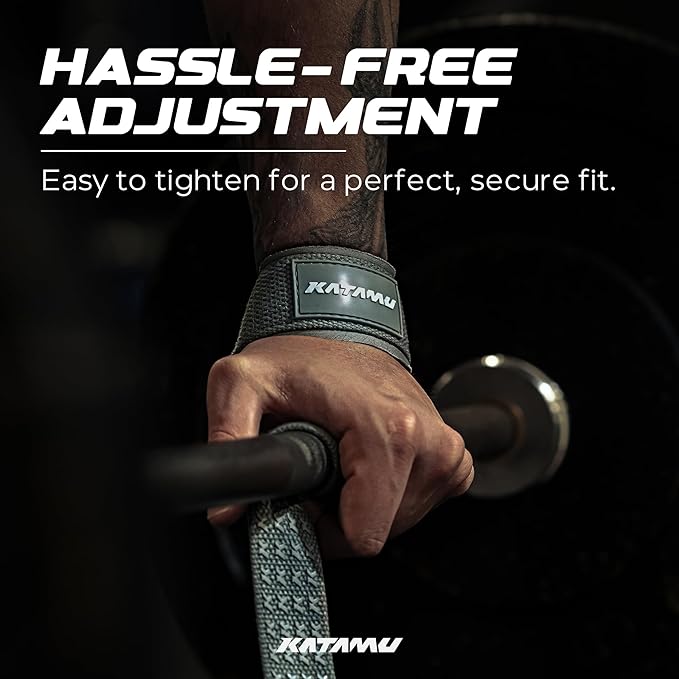 Katamu Weightlifting Straps | Lift More | Premium Weightlifting Straps | Men and Womens Squat Lifting, Powerlifting and Weight Training Support Straps