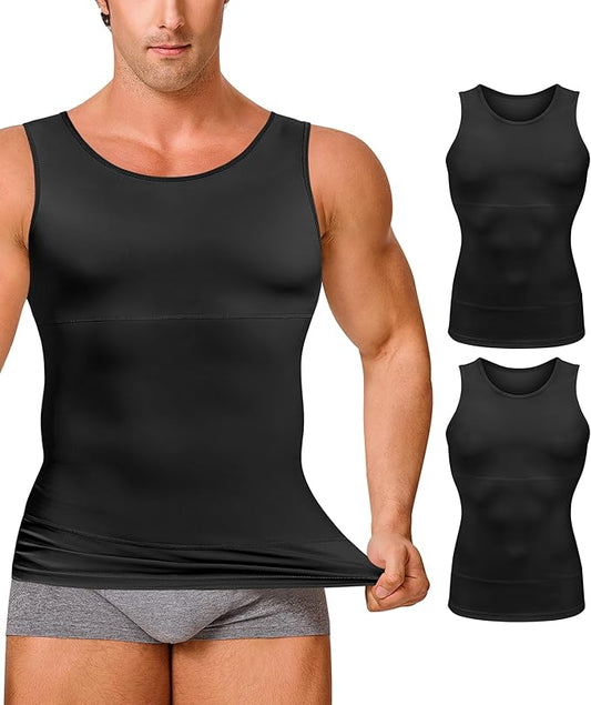 Gotoly Men Compression Shirt Shapewear Slimming Body Shaper Vest Undershirt Tummy Control Tank Top