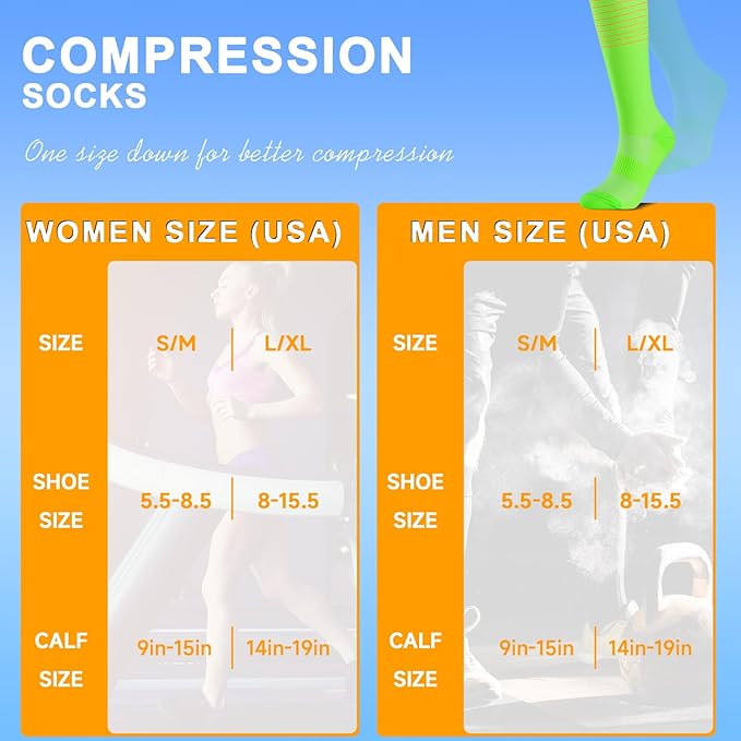 bropite Compression Socks for Women & Men Circulation-Support Knee High Socks 20-30 mmhg-Best for Running,Medical,Nurse,Travel