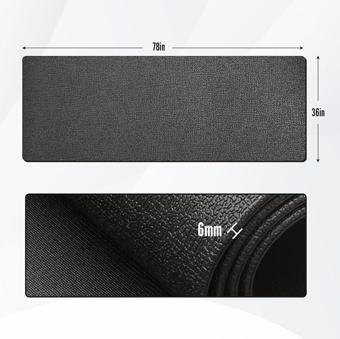 GWT 36" x 78" Durable Anti-Slip Workout Mat - 1/4" Thick Ultimate Floor Protection, Noise-Reducing,Tear-Resistant All-Purpose Exercise Mat for Treadmills, Home Gym, Yoga, and Weightlifting