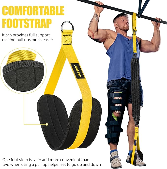 Pull Up Assistance Bands 260lbs, Heavy Pull Up Bands Resistance Bands for Pull Ups Working Out with Feet Rest, Pull Up Bar Bands Assistance Bands Strength Training Workout Equipment, Height Adjustable