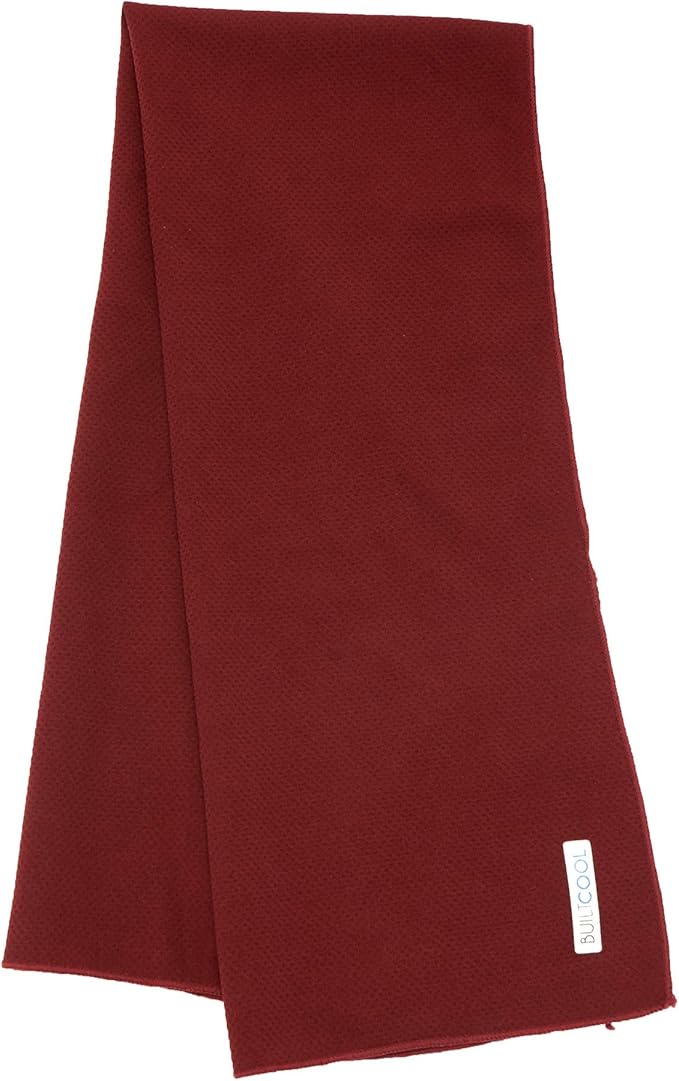 BUILTCOOL Adult Cooling Towel - Men & Women Chilly, Lightweight, Soft, Neck and Face Cooling Towel for Sport, Camping, Hunting, One Size, Pomegranate, 3 Pack