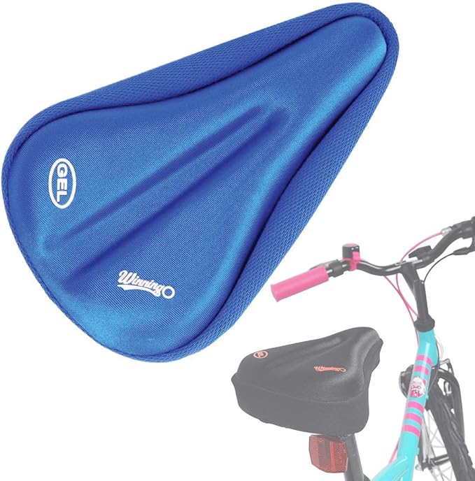 Gel Kids Bike Seat Cushion Cover, Anti-Slip Child Bike Seat Cover Comfortable Adjustable Small Bicycle Saddle Pad, 9'' X 6''