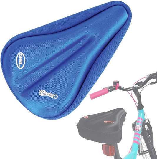 Gel Kids Bike Seat Cushion Cover, Anti-Slip Child Bike Seat Cover Comfortable Adjustable Small Bicycle Saddle Pad, 9'' X 6''