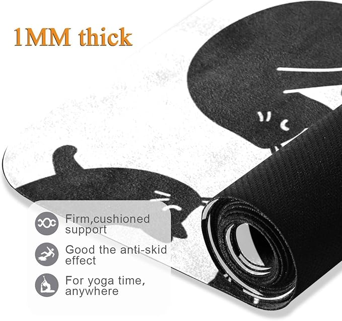 Cute Chubby Frog Yoga Mat, 71 x 26 Inch Non-slip Yoga Mats Folding Travel Exercise Mat Indoor Outdoor Gym Pilates with Storage Bag for Women Men