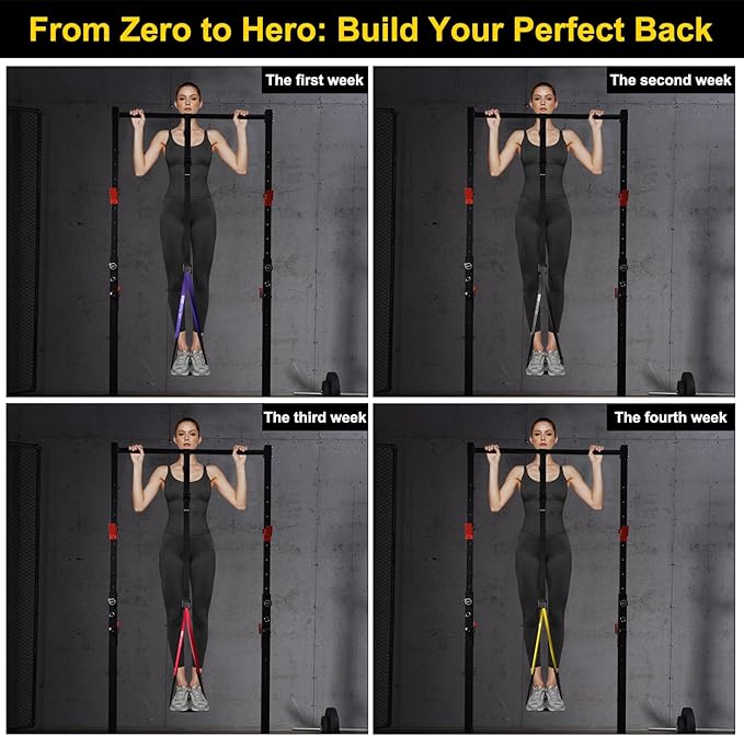 Ally Peaks Pull Up Assistance Bands，Heavy Duty Resistance Band for Pull Up Bar，Adjustable Weight/Size with Fabric Feet/Knee Rest Pull up bands,Up to 410lbs Assistance，resistance bands and assist bands