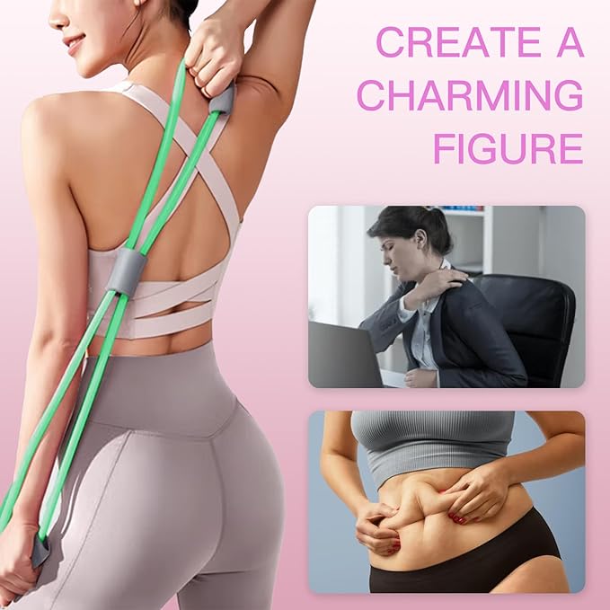 Figure 8 Fitness Resistance Bands with Handles - 4-Piece Set for Full-Body Workouts - Ideal for Strength Training, Physical Therapy, and Home Gym