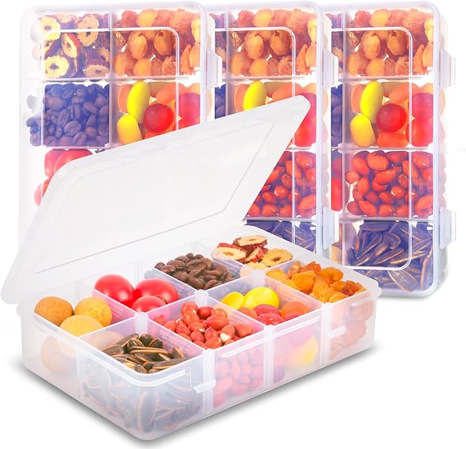AQSXO 16 Pcs Snack Box Container, 8 Compartments Snack Containers Reusable Meal Prep Lunch Containers.