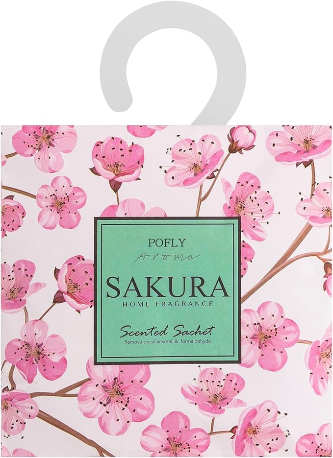 12 Packs Sakura Scented Sachets – Long-Lasting Air Freshener & Closet Deodorizer for Drawers, Closets, Cars & Wardrobes