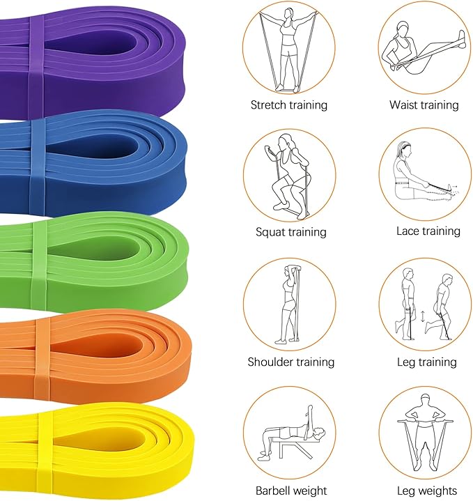 Resistance Bands Set, Pull Up Assist Bands - Stretch Resistance Band - Mobility Band Powerlifting Exercise Bands for Resistance Training, Physical Therapy, Home Workouts