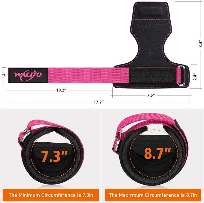 WALITO Weight Lifting Wrist Strap, Double Leather Weightlifting Wrist Straps for Gym Strength Training, Neoprene Padded Wrist Wraps - for Men & Women (Pair)