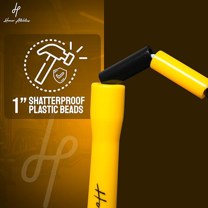 Honor Athletics 2.0 Beaded Jump Rope - Adjustable with Unbreakable Handles & Shatterproof Beads for Enhanced Fitness Training