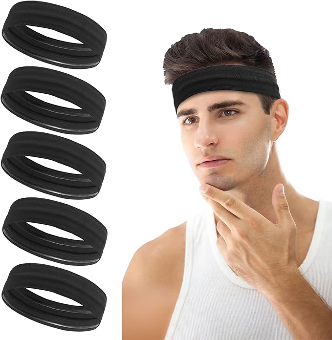 Workout Headbands Non Slip Headband Sport Headbands Sweatbands Elastic Sport Hair Bands for Sports Travel Indoor Fitness Gym