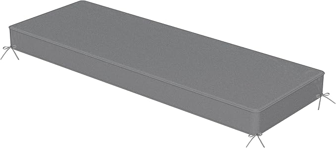 Sundale Outdoor Olefin Bench Cushion， Water-Resistant Patio Couch Cushion, Loveseat Sofa Pad with Straps Medium Gray, 48 x 18 x 4 Inches