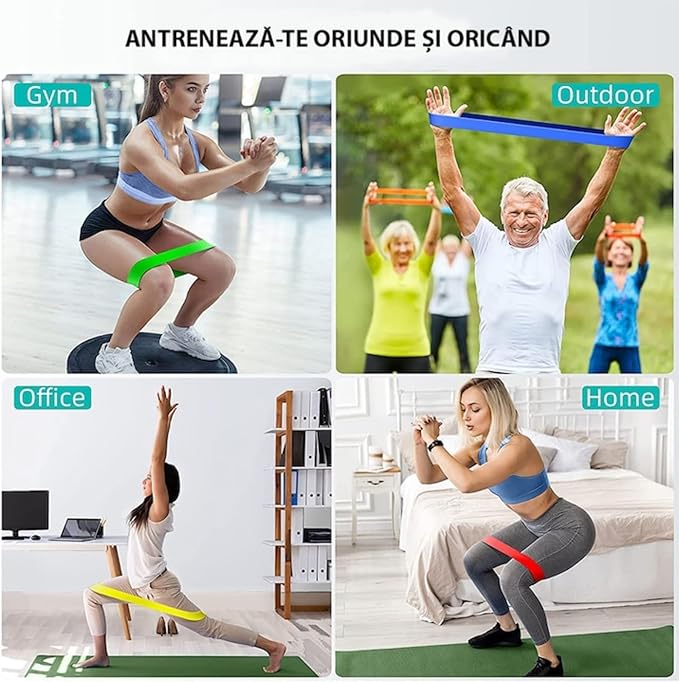 Resistance Bands,Set of 5 Exercise Bands with Different Strength Levels,Elastic Resistance Loop Bands for Exercise, Pilates,Yoga, Stretching, Home Fitness