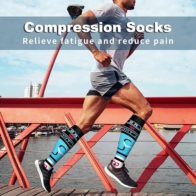 Bluemaple Compression Socks for Women & Men Circulation (6 Pairs) 15-20 mmHg is Best Support for Athletic Running Cycling