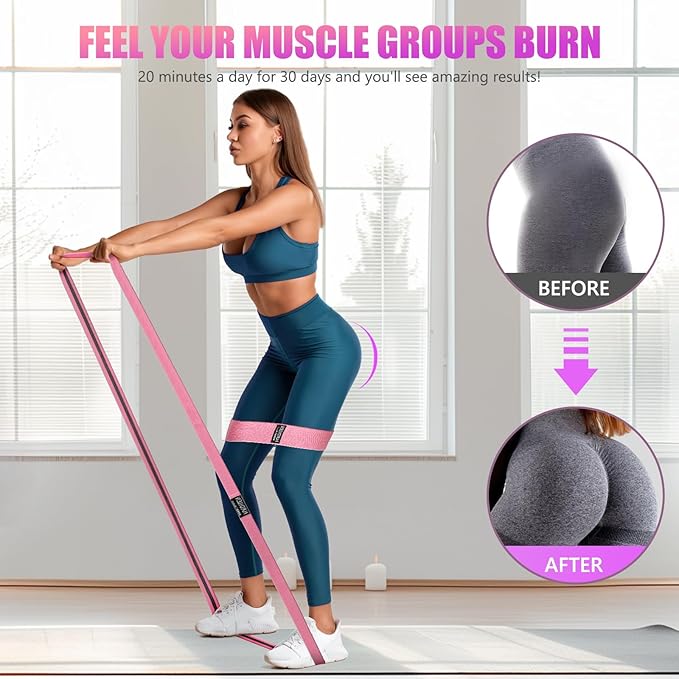 Resistance Bands for Working Out Set, 3 Pcs Pull Up Bands and 3 Pcs Assistance Bands with Door Anchor for Legs, Glutes, Hip, Fabric Loop Bands Workout Bands Resistance for Gym, Home, Office