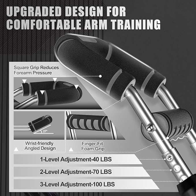 2025 Pro Twister Arm Trainer, Adjustable Power Twister Bar, Chest Shoulder Arm Workout Equipment, Portable Detachable Upper Body Fitness Machine for Home & Gym