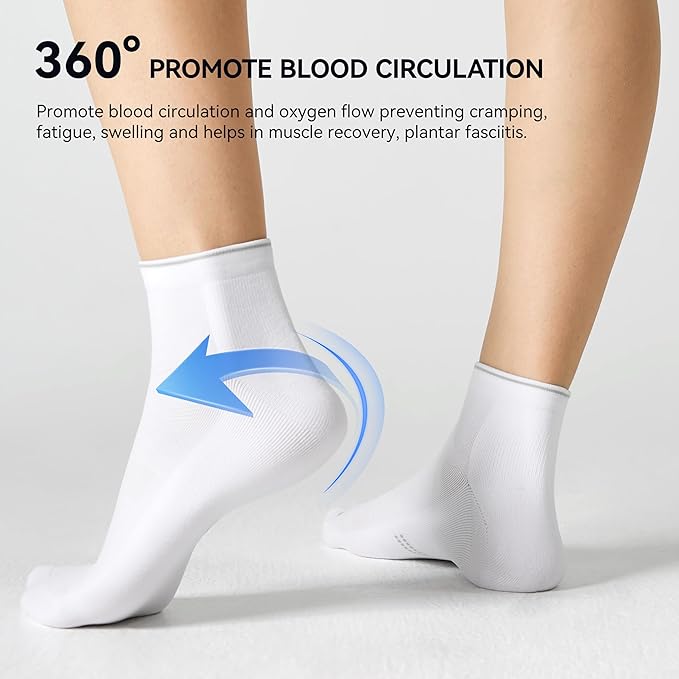 CS CELERSPORT 2/5 Pairs Ankle Compression Socks for Men and Women Running Athletic Socks