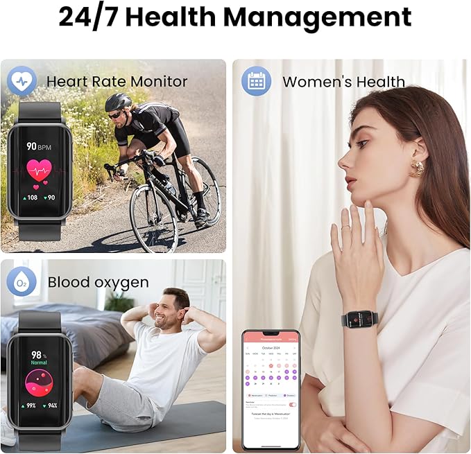 Smart Watch for Men Women (Answer/Make Calls), 1.57" Curved Screen Fitness Tracker, smartwatch with 24/7 Heart Rate/Sleep Monitor, Two Straps Activity Trackers, Compatible with Android & iOS