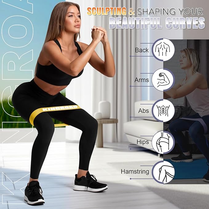 Resistance Band Pull Up Assistance Bands,Set of 5 Resistance Heavy Duty Exercise Stretch Fitness Bands for Stretching Power Lifting Workout Training with Instruction Guide