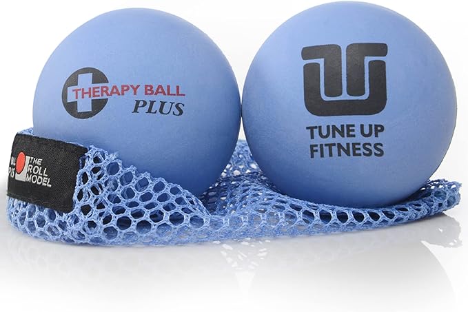 Tune Up Fitness – Therapy Ball PLUS Pair in Tote | Lacrosse Ball Upgrade - Massage Therapy Balls for Myofascial Release | Neck, Lower Back Pain, Sciatica, Shoulder Tension Relief, Physical Therapy