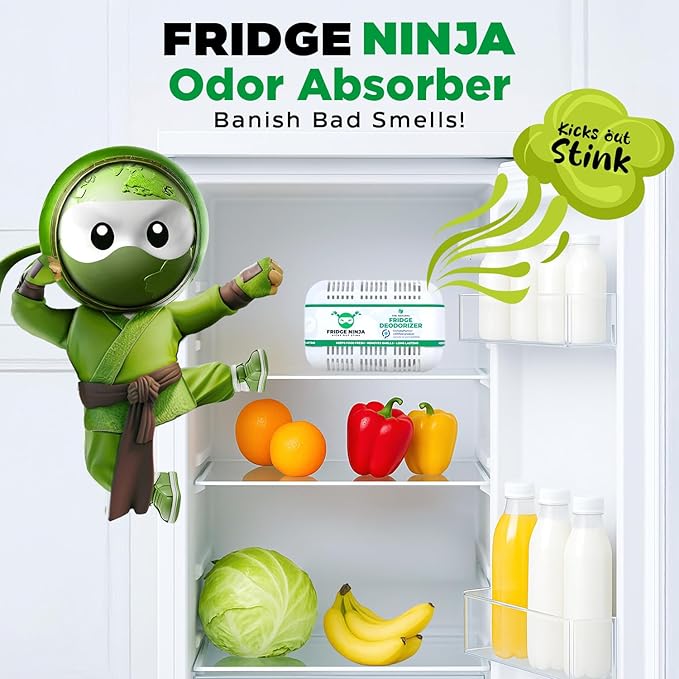 XL Pack of Refrigerator Deodorizer Odor Eliminator – Better than Baking Soda - Refrigerator and Fridge Smell Eliminator – Freezer Deodorizer Odor Eliminator for Refrigerators, Coolers, and Lunch Boxes