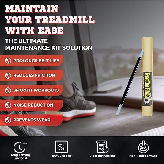 TreadLife Fitness Treadmill Maintenance Kit | 5 Applications of Treadmill Lubricant for Belt | 100% Silicone Lube | Extra Wide TruLube Applicator Wand | Directions Included
