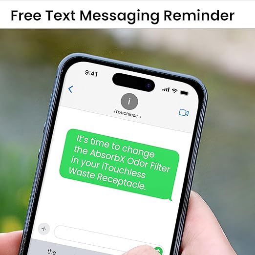 iTouchless 6-Pack AbsorbX Odor Filter, Eliminates Trash Smells, All Natural Activated Carbon, Biodegradable, for 8 Gallon and Larger Waste Bins with Deodorizer Compartment