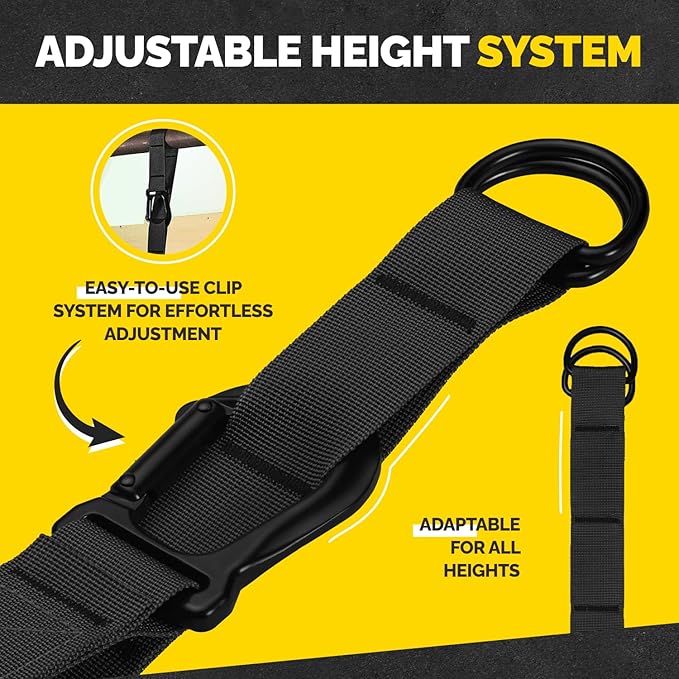 Pull Up Assistance Bands Set - 4 Heavy-Duty Pull Up Bands, Height Adjustable Strap & Comfortable Foot Strap - Stackable Pull Up Resistance Bands for Pull Ups
