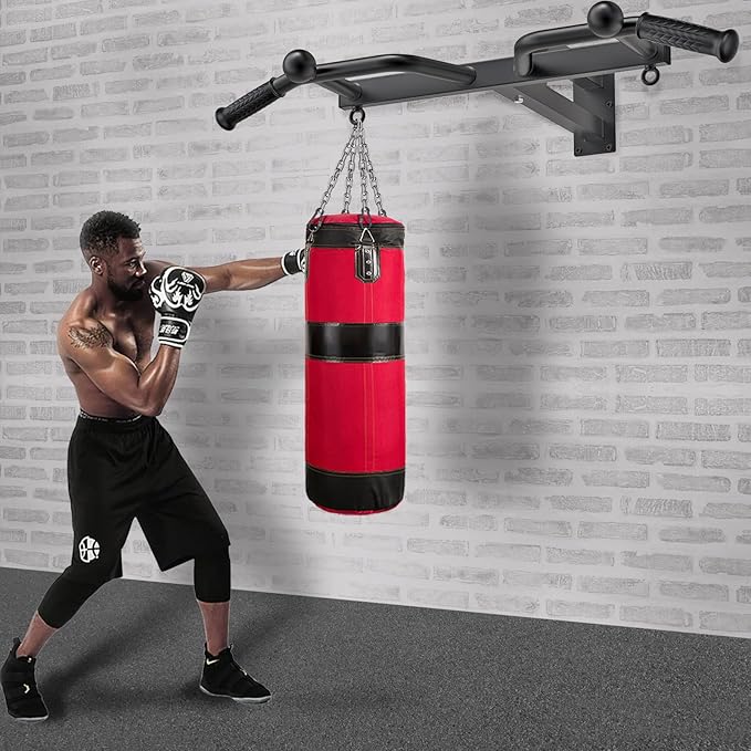 "Kipika Heavy Duty Wall Mounted Pull Up Bar, Multifunctional Chin Up Bar, Adjustable Pull Up Bands for Chin Ups, Body Workout Home Gym System, Punching Bag Hanger, Resistance Bands Training"