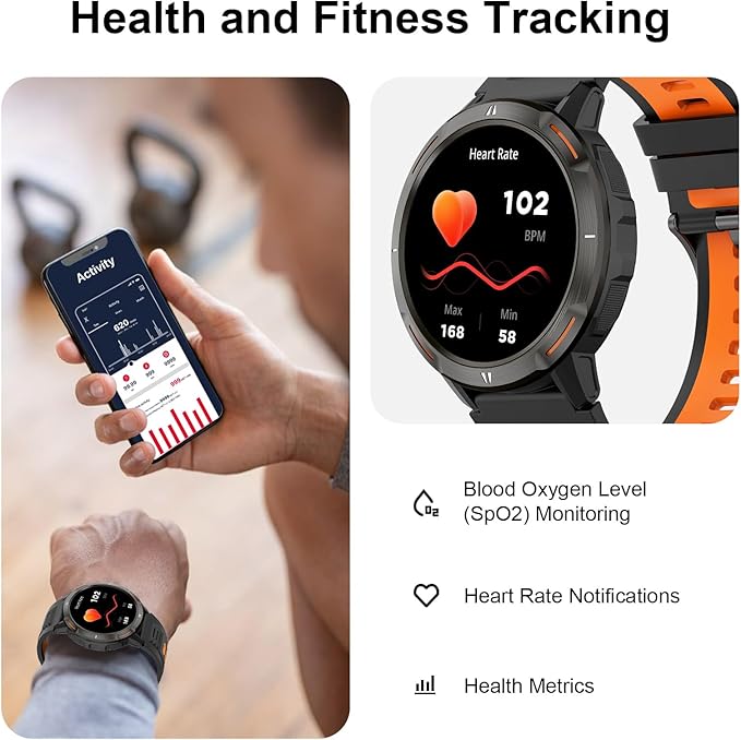 Fila Smart Watch for Men Women, 1.52’’ GPS Smartwatch (Answer/Make Call) with 100+ Sport Modes, Fitness Watch with Heart Rate/Sleep Monitoring, Activity Tracker for Android iOS