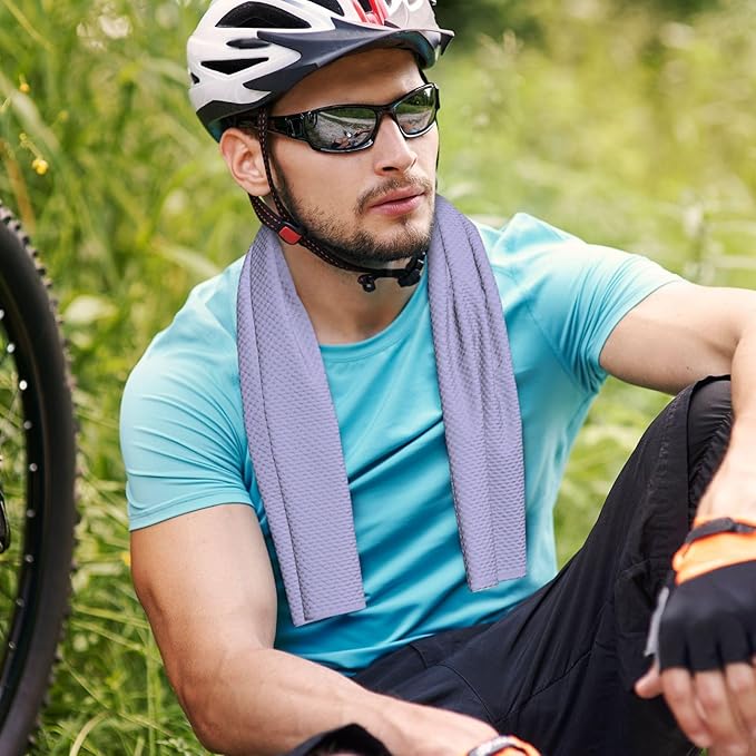 Custom 1-200 Pack Cooling Towel 40"x12", Design Your Team Logo Photo Ice Towel Personalized Soft Breathable Sport Towel Customized Workout Sweat Towel for Yoga Gym Activities (Light Purple)