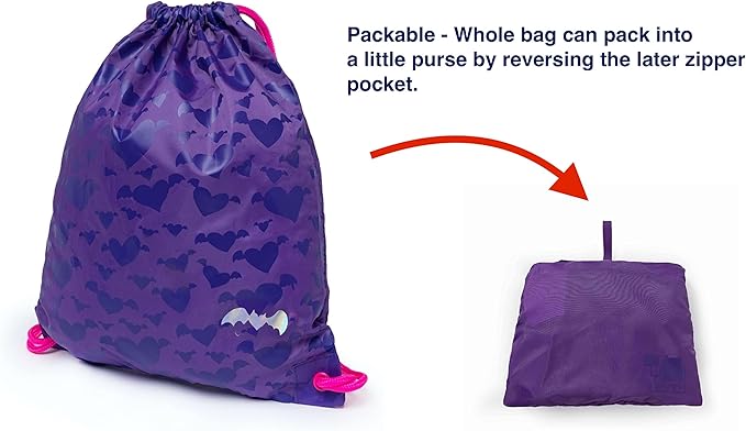 Gym Drawstring Backpack,Girls Sport Cinch Bag (Sunset Purple)