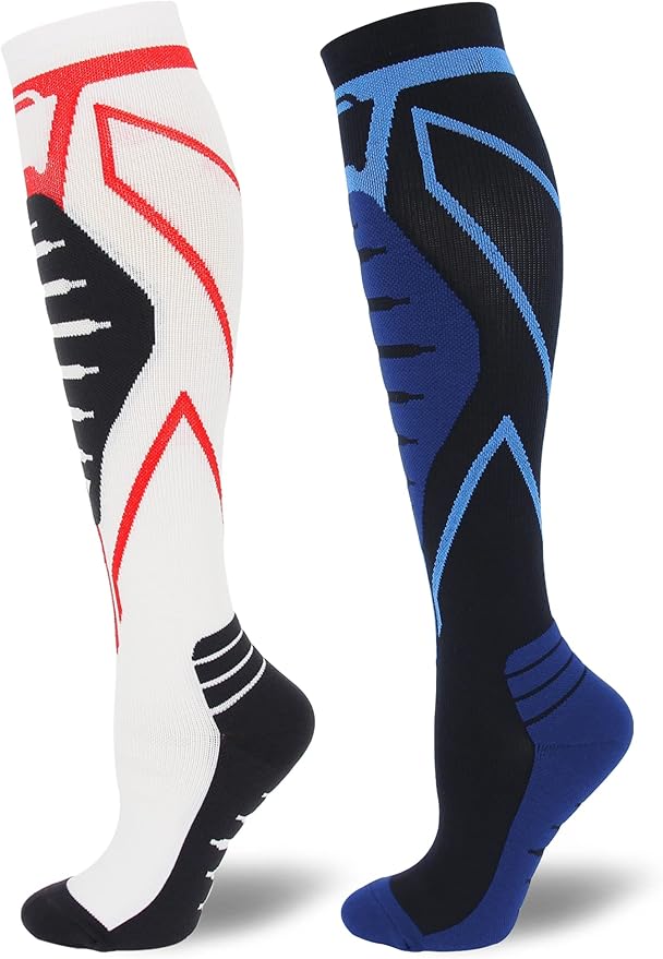 Compression Socks for Men & Women 20-30 mmHg Knee High -Best Support for Medical, Athletic, Sports, Travel (1/2Pairs)