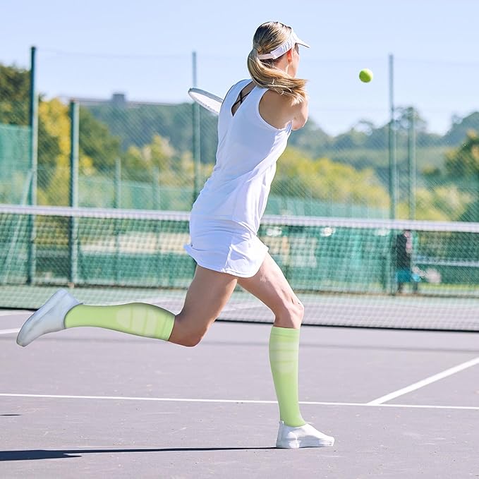 fenglaoda Compression Socks Women Men 6 Pairs, Knee High Best Support Circulation Socks for Running, Travel, Flight, Nurse