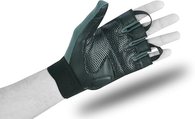 Wheelchair Gloves Unisex Mobility Disability Fingerless Long Thumb Leather Palm Workout Weight Lifting, Cycling, Driving Gloves for Men and Women