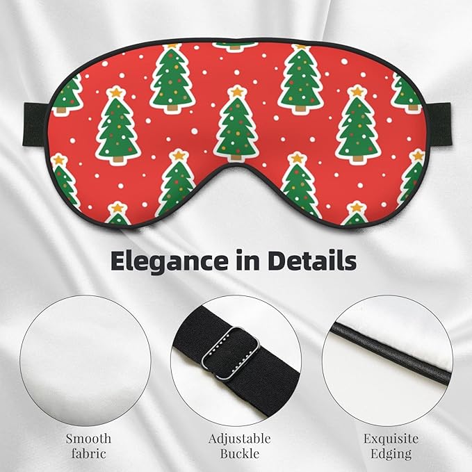 Sleep Eye Mask Christmas Tree Sleep Mask for Women Men Comfortable Eye Mask with Adjustable Strap Soft Eye Cover Blindfold for Travel Yoga Nap Shift Work