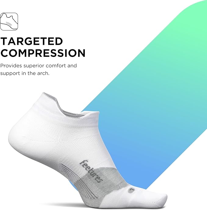 Feetures Elite Ultra Light Cushion Ankle Socks - Sport Sock with Targeted Compression